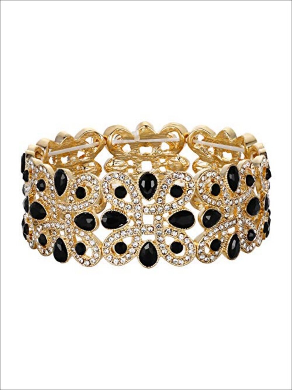 Crystal Wedding Knot Tear Drop Stretch Bracelet